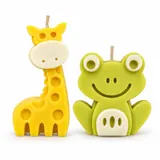 Giftcera Frog & Giraffe Soy Wax Candles | Orange Scented | Set of 2