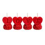 Giftcera Red Love Soy Wax Candles | Rose Scented | Set of 4