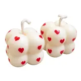 Giftcera Heart Bubble Soy Wax Candles | Rose Scented | Set of 2