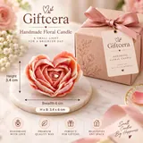 Giftcera Heart Rose Soy Wax Candle | Rose Scented | Peach