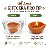 Giftcera Natural Terracotta Clay Diyas | Plain | Pack of 21