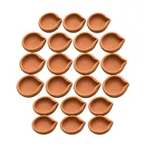 Giftcera Natural Terracotta Clay Diyas | Plain | Pack of 21
