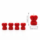 Giftcera Red Love Soy Wax Candles | Rose Scented | Set of 4