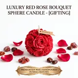 Giftcera Rose Ball Soy Wax Candles | Rose Scented | Set of 2
