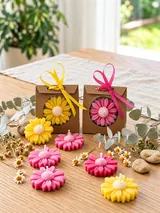Giftcera Daisy Soy Wax Candles | Lavender Scented | Set of 4