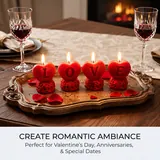 Giftcera Red Love Soy Wax Candles | Rose Scented | Set of 4