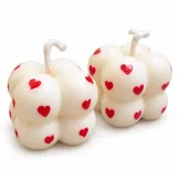 Giftcera Heart Bubble Soy Wax Candles | Rose Scented | Set of 2