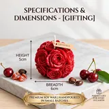 Giftcera Rose Ball Soy Wax Candles | Rose Scented | Set of 2