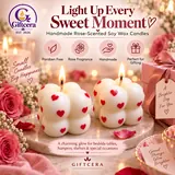 Giftcera Heart Bubble Soy Wax Candles | Rose Scented | Set of 2