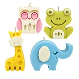Giftcera Jungle Animal Soy Wax Candles | Orange Scented | Set of 4