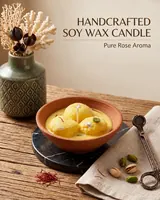 Giftcera Ras Malai Soy Wax Candle | Rose Scented | Terracotta Bowl