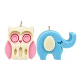 Giftcera Elephant & Owl Soy Wax Candles | Orange Scented | Set of 2