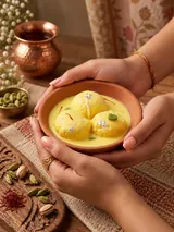 Giftcera Ras Malai Soy Wax Candle | Rose Scented | Terracotta Bowl
