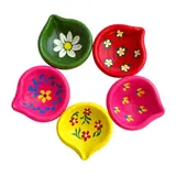 Giftcera Multicolour Designer Clay Diyas | Pack of 5