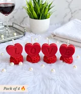 Giftcera Red Love Soy Wax Candles | Rose Scented | Set of 4