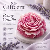 Giftcera Peony Soy Wax Candle | Lavender Scented | Pink