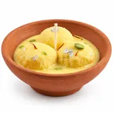 Giftcera Ras Malai Soy Wax Candle | Rose Scented | Terracotta Bowl