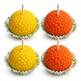 Giftcera Laddoo Soy Wax Candles | Rose Scented | Set of 4