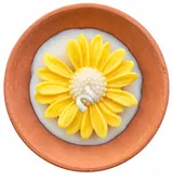 Giftcera Terracotta Daisy Bowl Soy Wax Candle | Unscented