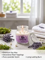 Giftcera Lavender Soy Wax Jar Candle | Aromatherapy Home Decor