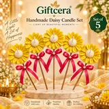 Giftcera Daisy Stick Soy Wax Candles | Jasmine Scented | Pack of 5