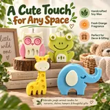 Giftcera Jungle Animal Soy Wax Candles | Orange Scented | Set of 4