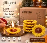 Giftcera Sunflower Stick Soy Wax Candles | Jasmine Scented | Pack of 5