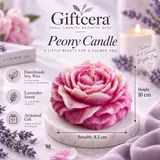Giftcera Peony Soy Wax Candle | Lavender Scented | Pink