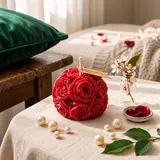 Giftcera Rose Ball Soy Wax Candles | Rose Scented | Set of 2
