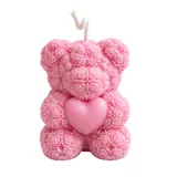 Giftcera Teddy Bear Soy Wax Candle | Rose Scented | Pink